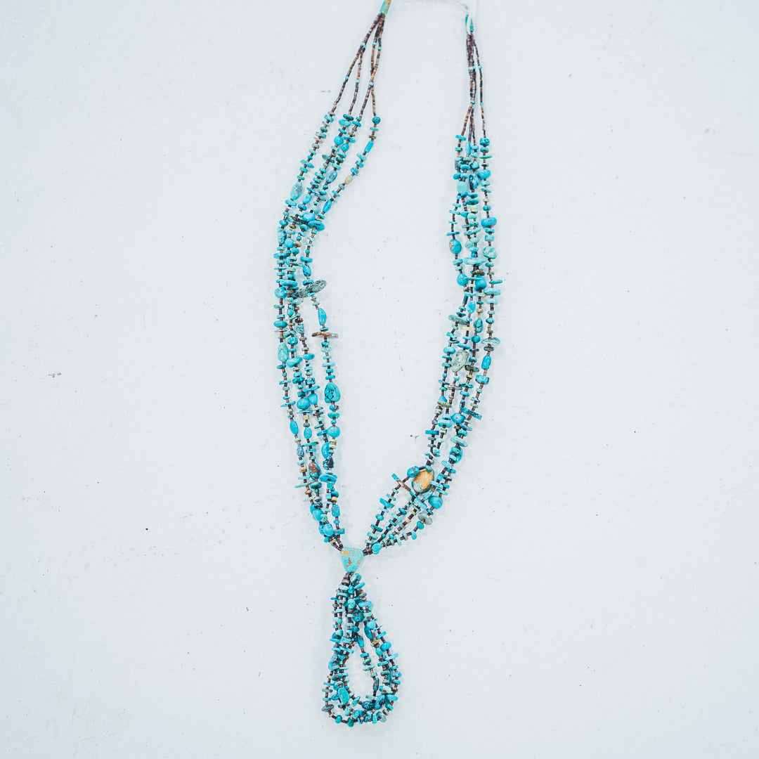 San Antionio 4 Strand Stabilized Turquoise Necklace