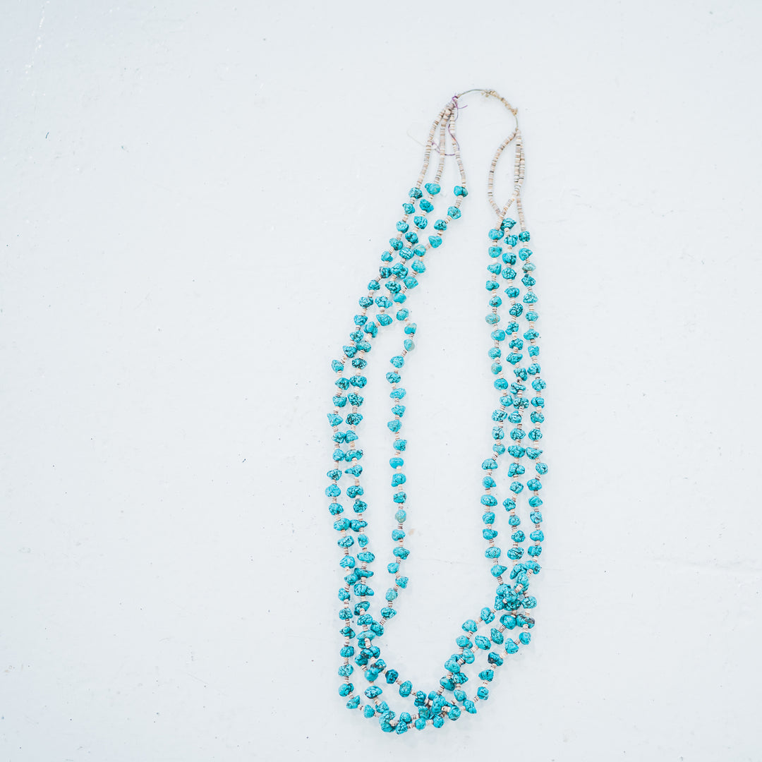 Los Ojos 3 Strand Turquoise Nugget Necklace