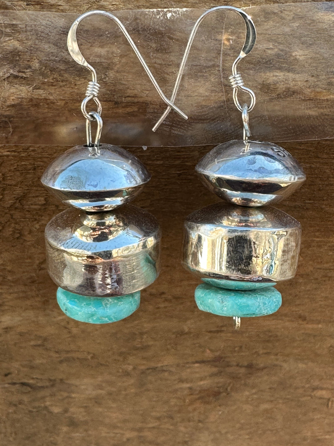 Silver bead earrings