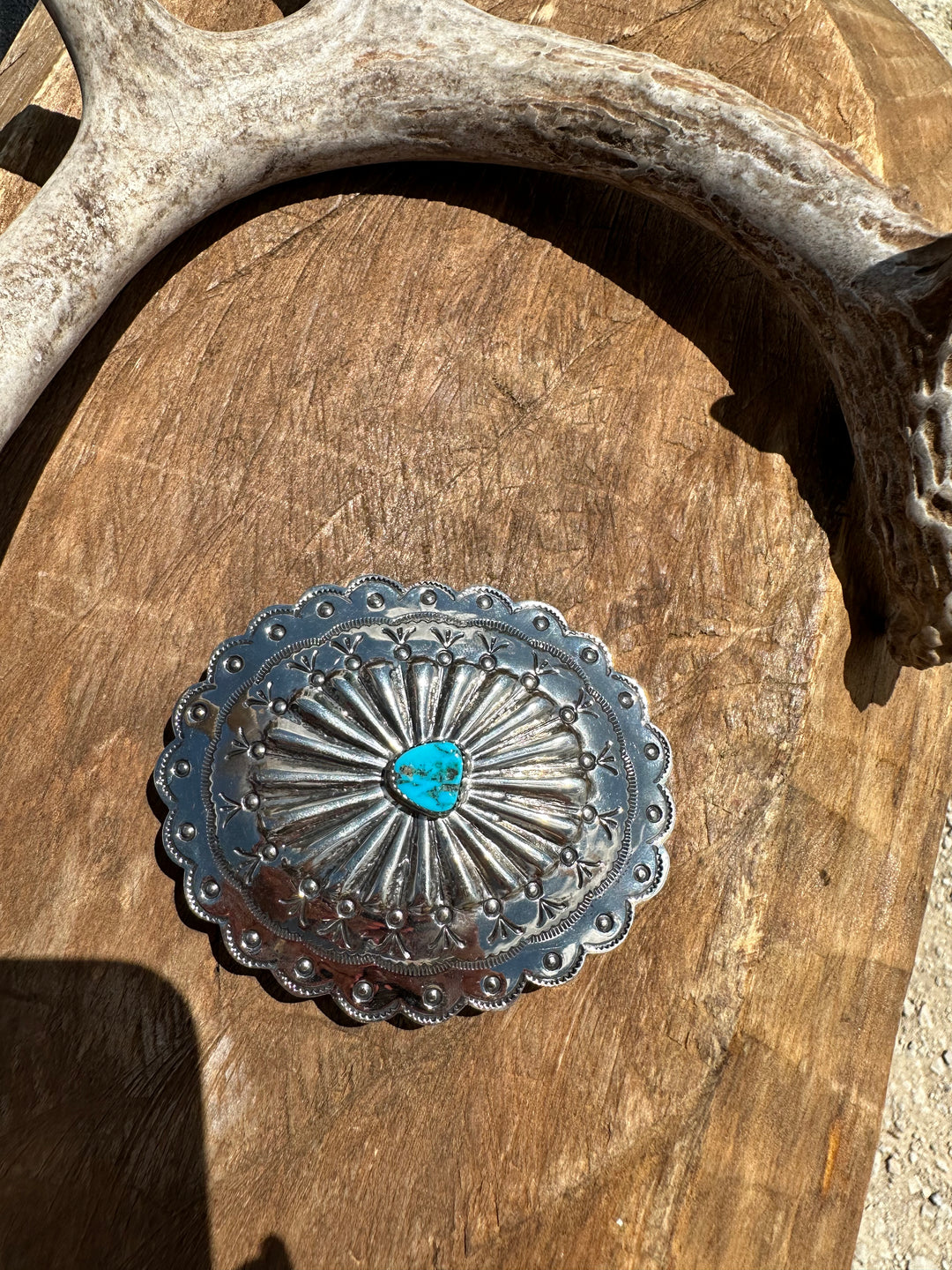Silver/Turquoise Belt Buckle
